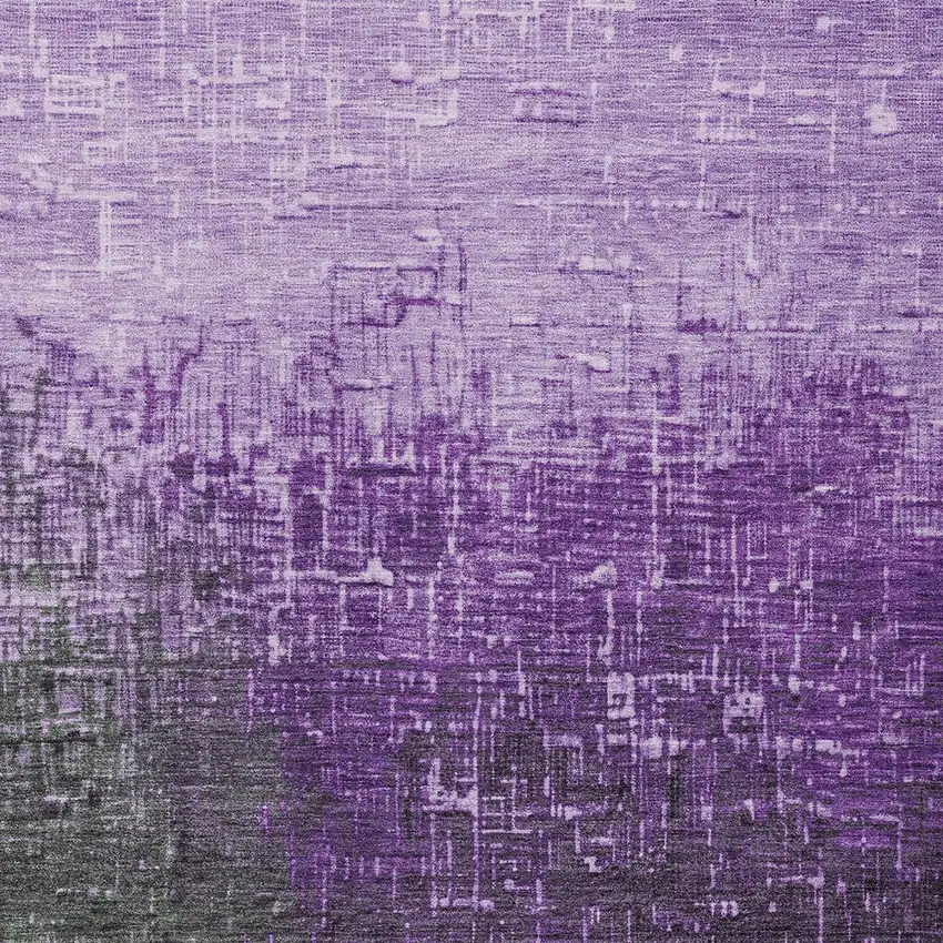 Purple And Dark Gray Ombre Washable Indoor Outdoor Area Rug Photo 4