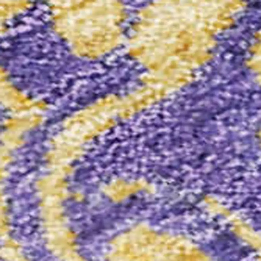 Purple And Gold Floral Washable Indoor Outdoor Area Rug Photo 3