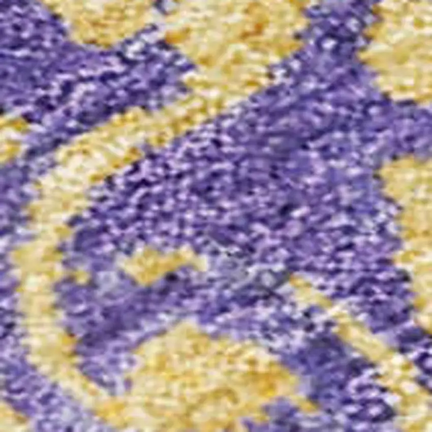 Purple And Gold Floral Washable Indoor Outdoor Area Rug Photo 3