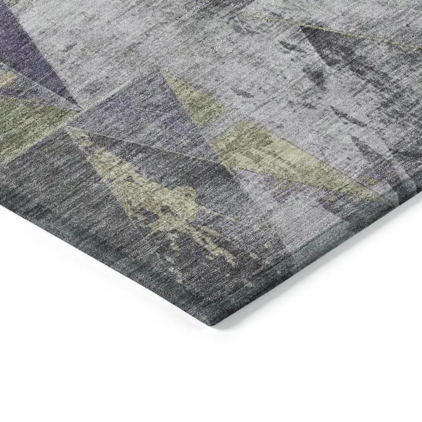 Purple And Gold Geometric Washable Indoor Outdoor Area Rug Photo 9