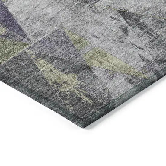 Purple And Gold Geometric Washable Indoor Outdoor Area Rug Photo 9