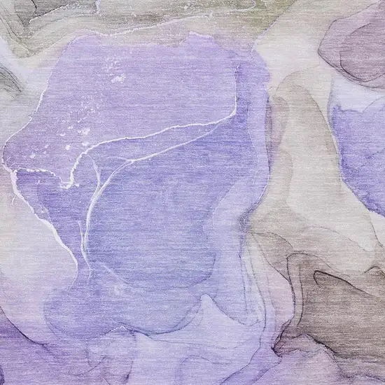 Purple And Gray Abstract Washable Area Rug With UV Protection Photo 3