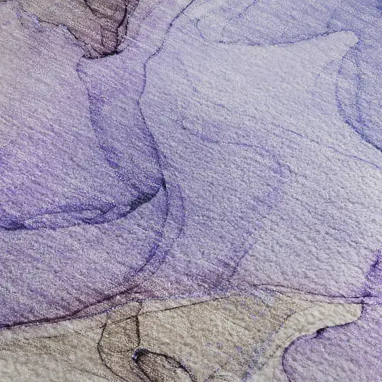 Purple And Gray Abstract Washable Area Rug With UV Protection Photo 5