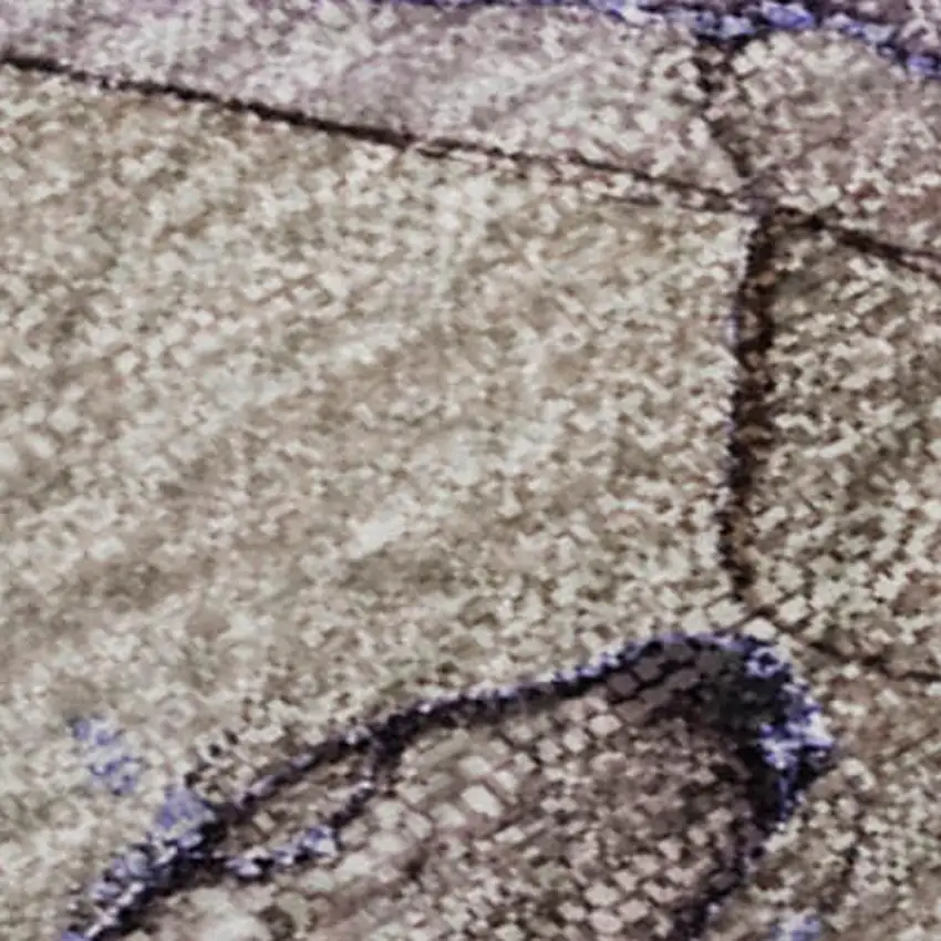 Purple And Gray Abstract Washable Area Rug With UV Protection Photo 5