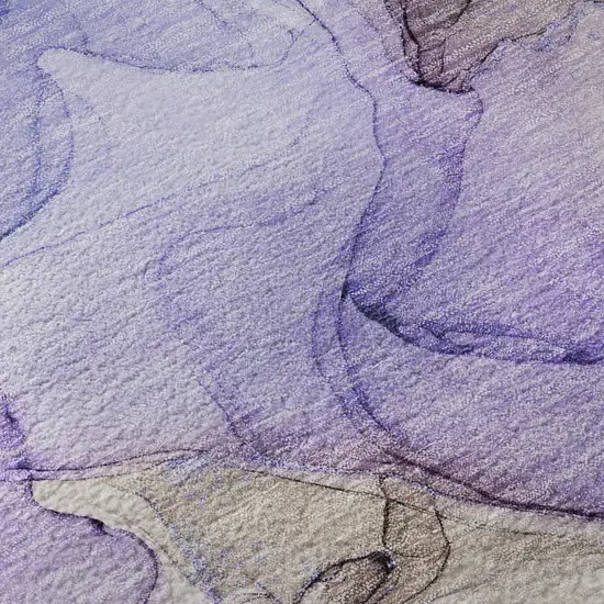 Purple And Gray Abstract Washable Area Rug With UV Protection Photo 3