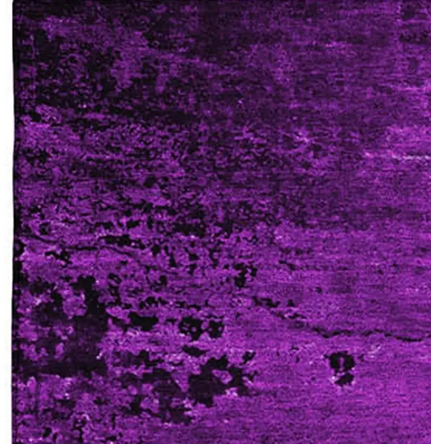 Purple And Gray Abstract Washable Area Rug With UV Protection Photo 4
