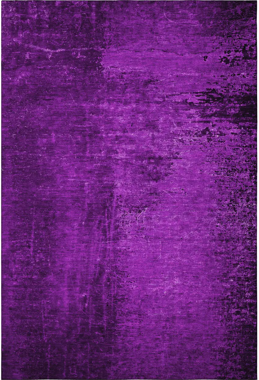Purple And Gray Abstract Washable Area Rug With UV Protection Photo 4