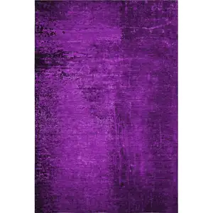 Photo of Purple And Gray Abstract Washable Area Rug With UV Protection