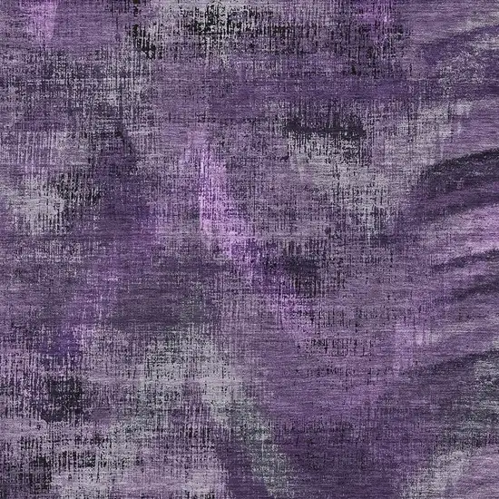 Purple And Gray Abstract Washable Area Rug With UV Protection Photo 3