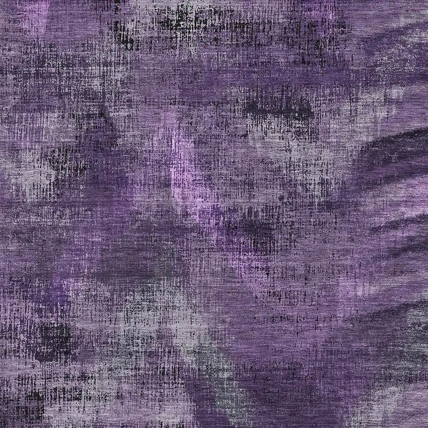 Purple And Gray Abstract Washable Area Rug With UV Protection Photo 3