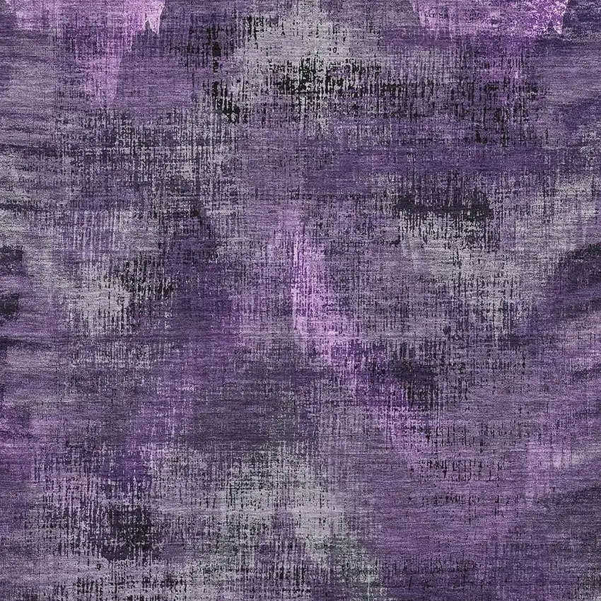 Purple And Gray Abstract Washable Area Rug With UV Protection Photo 3