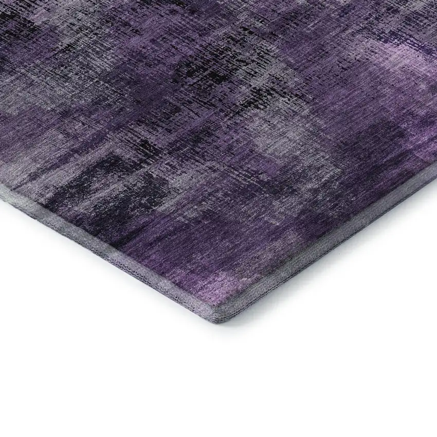 Purple And Gray Abstract Washable Area Rug With UV Protection Photo 8