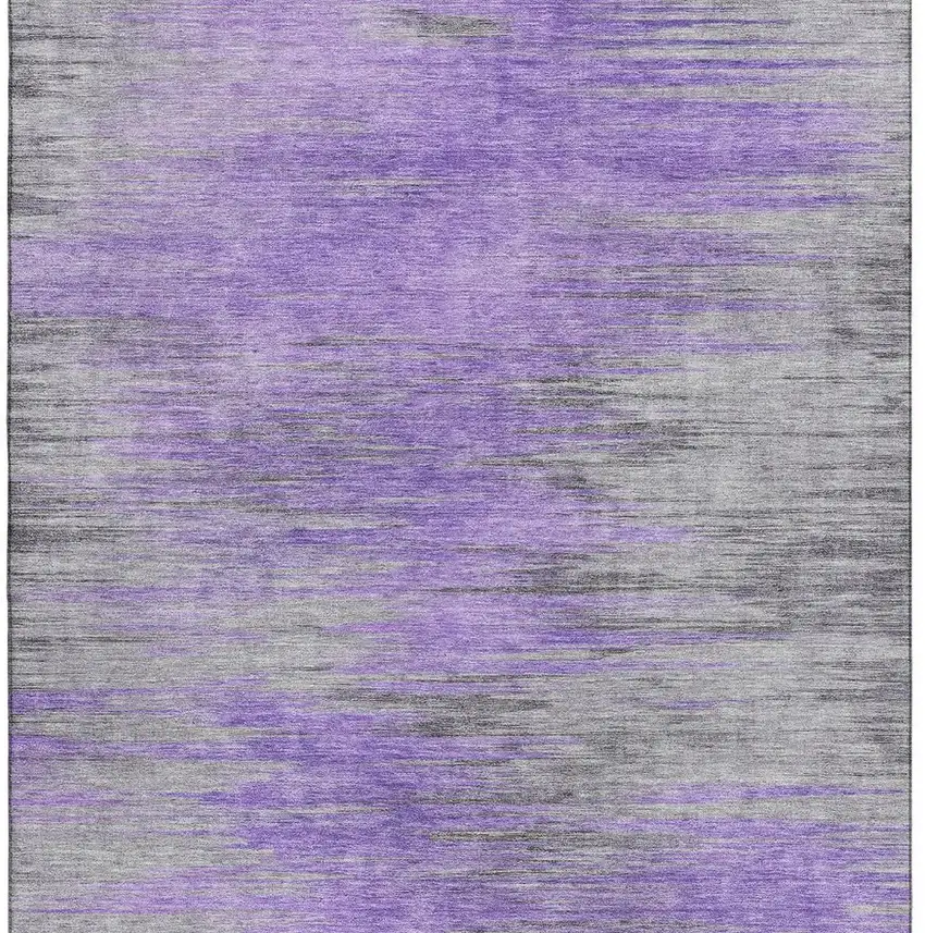 Purple And Gray Abstract Washable Area Rug With UV Protection Photo 4