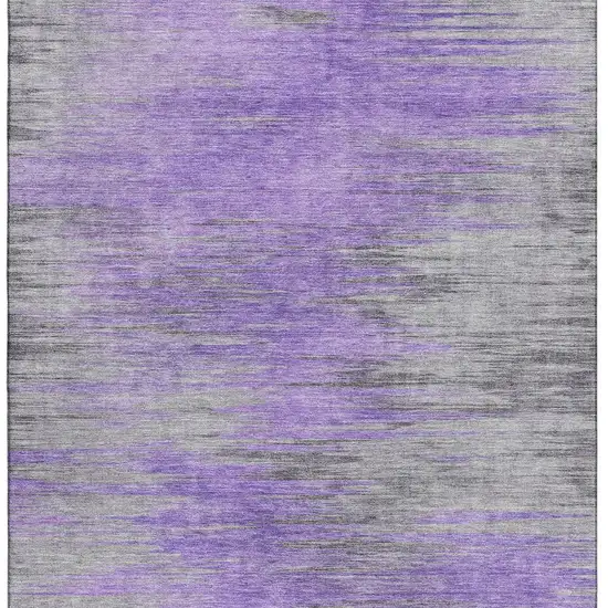 Purple And Gray Abstract Washable Area Rug With UV Protection Photo 4
