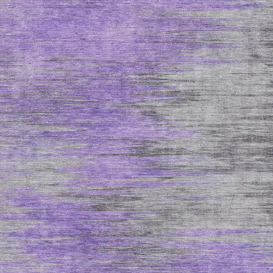 Purple And Gray Abstract Washable Area Rug With UV Protection Photo 3