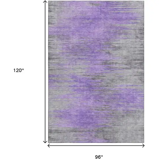 Purple And Gray Abstract Washable Area Rug With UV Protection Photo 3