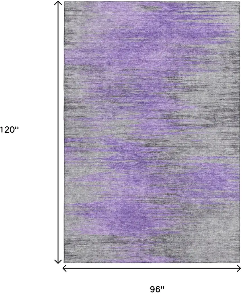 Purple And Gray Abstract Washable Area Rug With UV Protection Photo 3