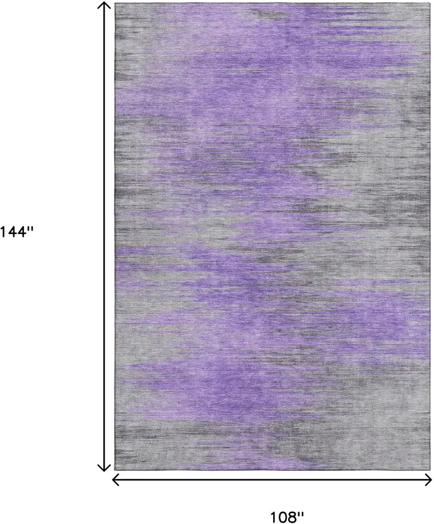 Purple And Gray Abstract Washable Area Rug With UV Protection Photo 3