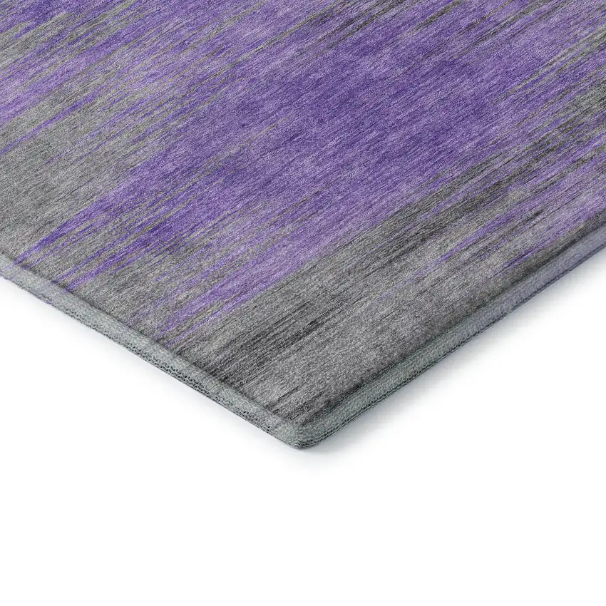 Purple And Gray Abstract Washable Area Rug With UV Protection Photo 8