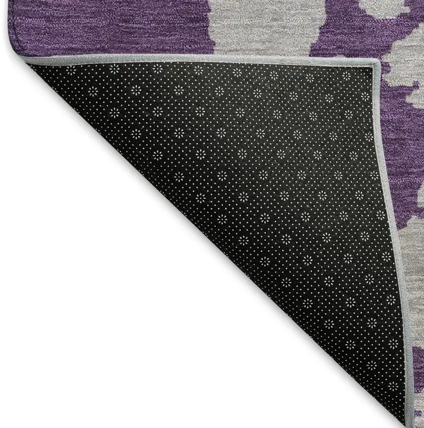 Purple And Gray Abstract Washable Area Rug With UV Protection Photo 7