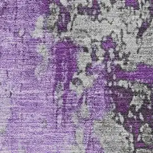 Photo of Purple And Gray Abstract Washable Area Rug With UV Protection