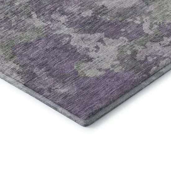 Purple And Gray Abstract Washable Area Rug With UV Protection Photo 8