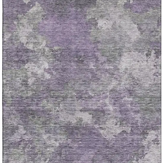 Purple And Gray Abstract Washable Area Rug With UV Protection Photo 3