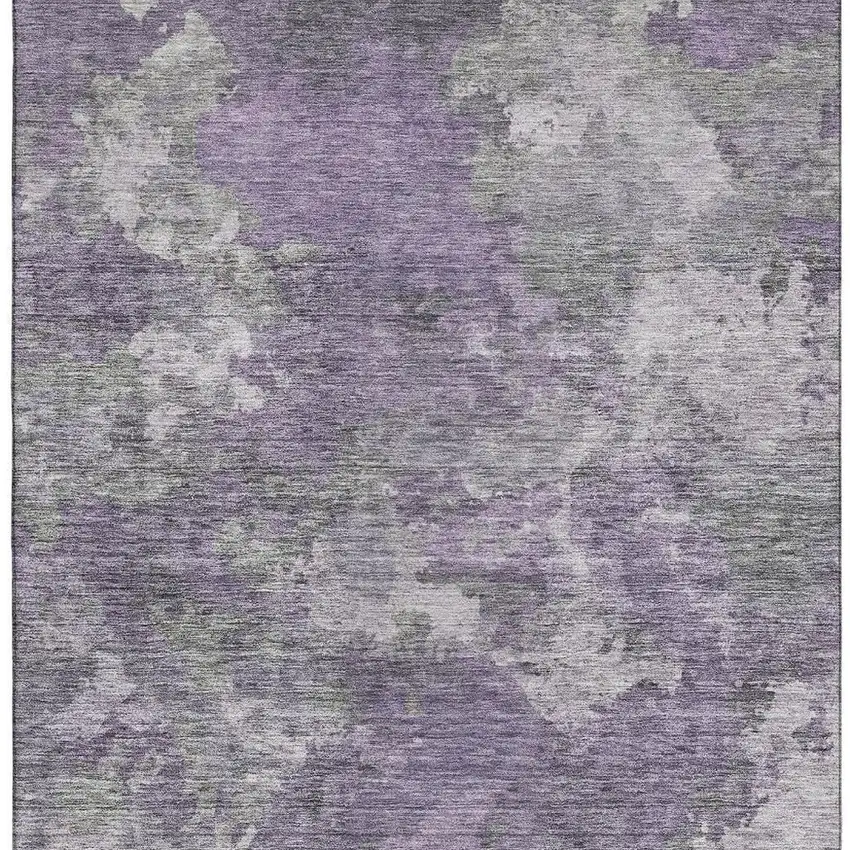 Purple And Gray Abstract Washable Area Rug With UV Protection Photo 3