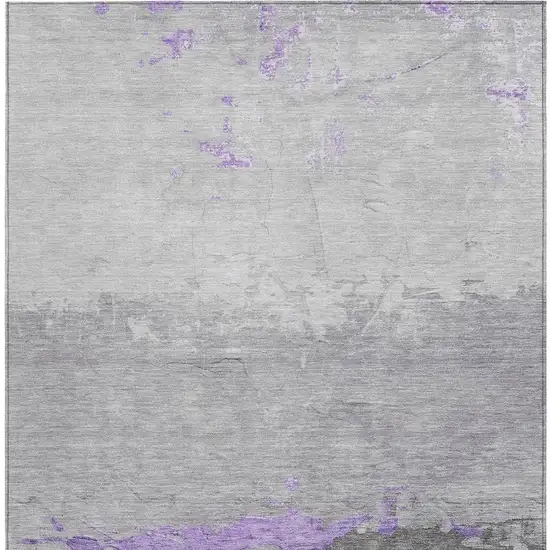Purple And Gray Abstract Washable Indoor Outdoor Area Rug Photo 3