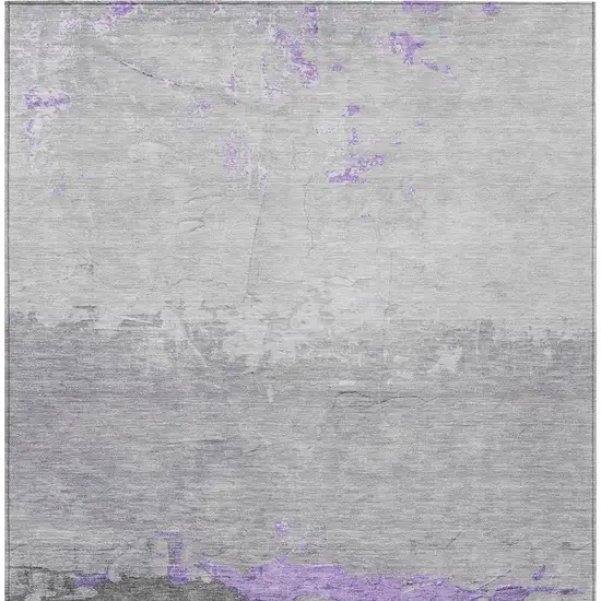 Purple And Gray Abstract Washable Indoor Outdoor Area Rug Photo 9