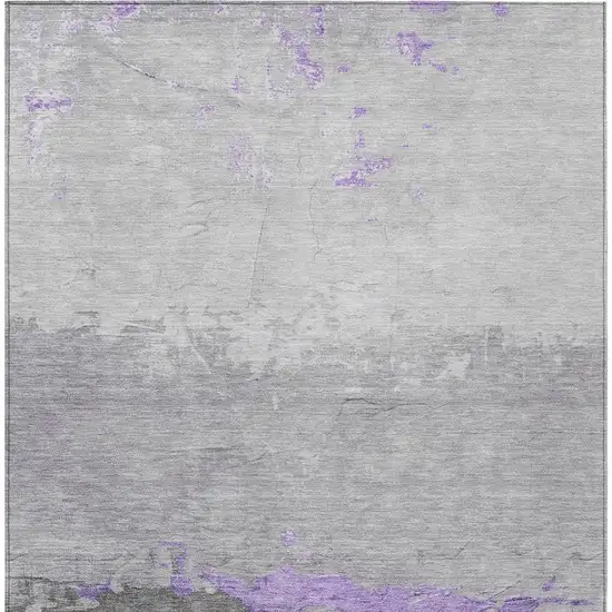 Purple And Gray Abstract Washable Indoor Outdoor Area Rug Photo 4
