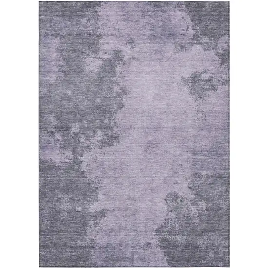 Purple And Gray Abstract Washable Indoor Outdoor Area Rug Photo 3