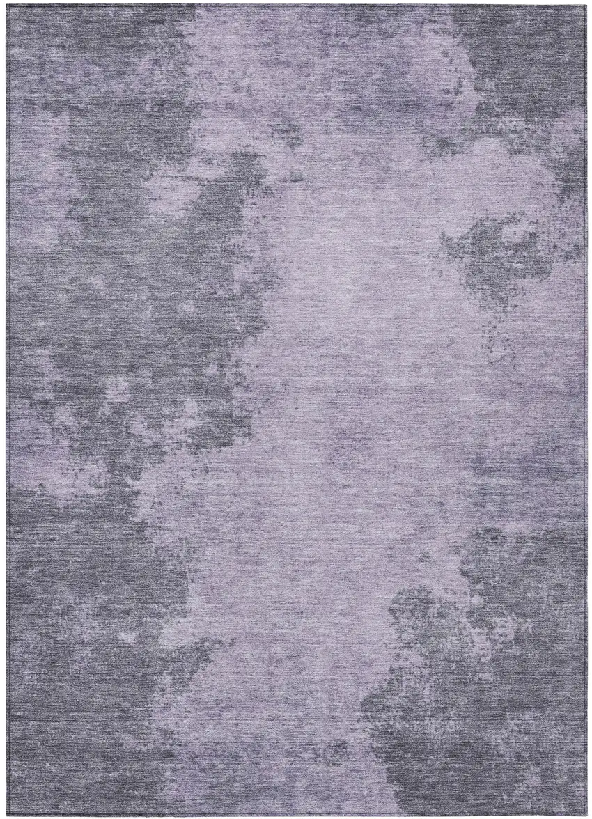 Purple And Gray Abstract Washable Indoor Outdoor Area Rug Photo 3
