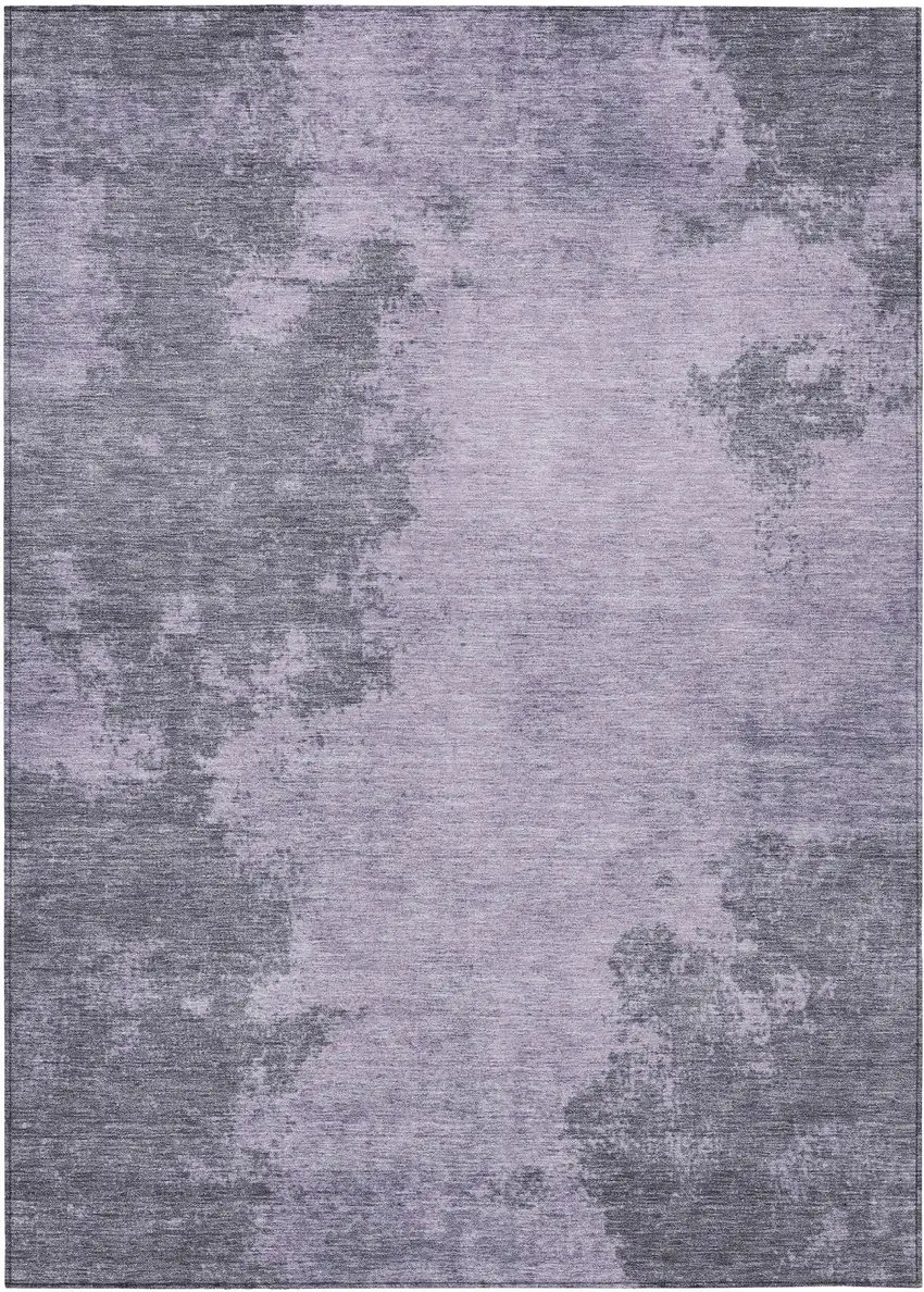 Purple And Gray Abstract Washable Indoor Outdoor Area Rug Photo 8