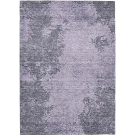 Purple And Gray Abstract Washable Indoor Outdoor Area Rug Photo 8
