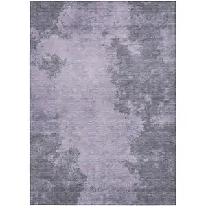 Photo of Purple And Gray Abstract Washable Indoor Outdoor Area Rug