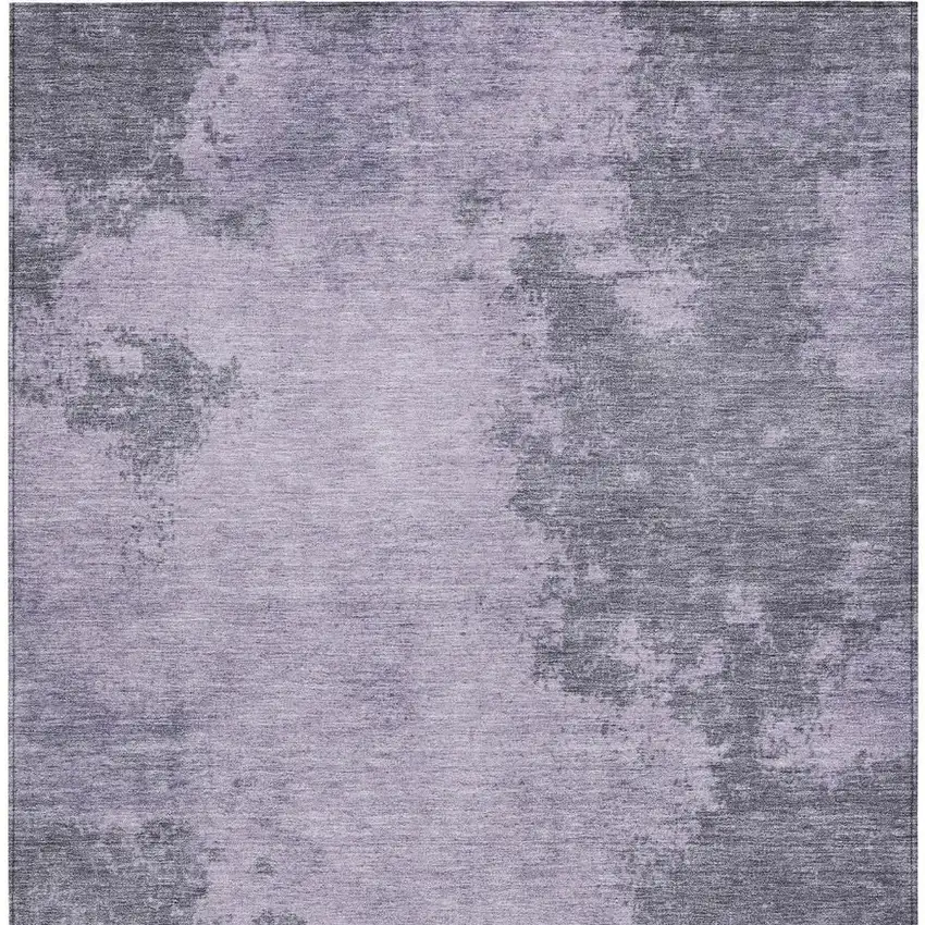 Purple And Gray Abstract Washable Indoor Outdoor Area Rug Photo 3