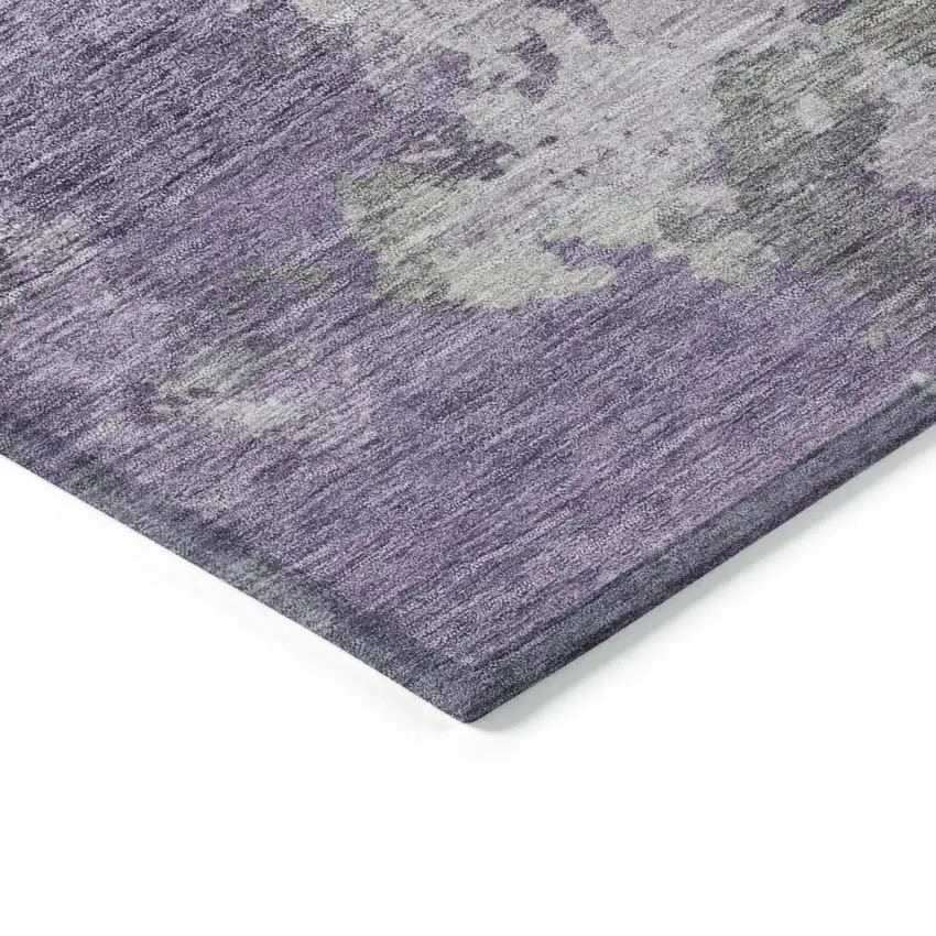 Purple And Gray Abstract Washable Indoor Outdoor Area Rug Photo 9