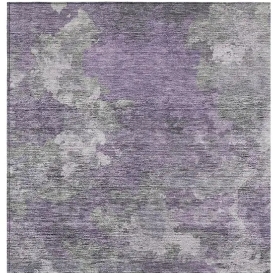 Purple And Gray Abstract Washable Indoor Outdoor Area Rug Photo 1
