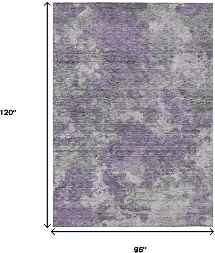Purple And Gray Abstract Washable Indoor Outdoor Area Rug Photo 9