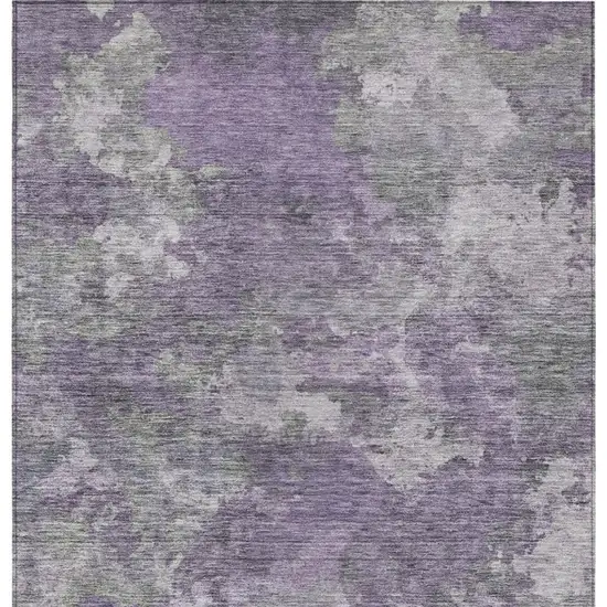 Purple And Gray Abstract Washable Indoor Outdoor Area Rug Photo 4