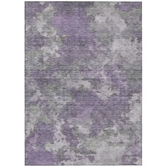 Purple And Gray Abstract Washable Indoor Outdoor Area Rug Photo 9