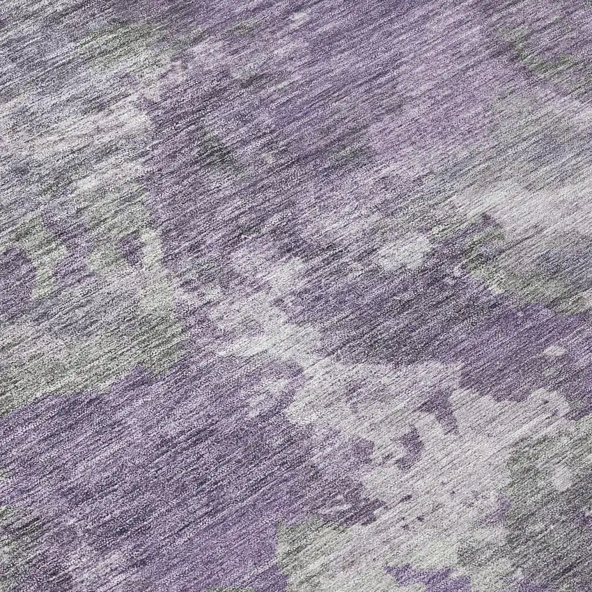 Purple And Gray Abstract Washable Indoor Outdoor Area Rug Photo 7