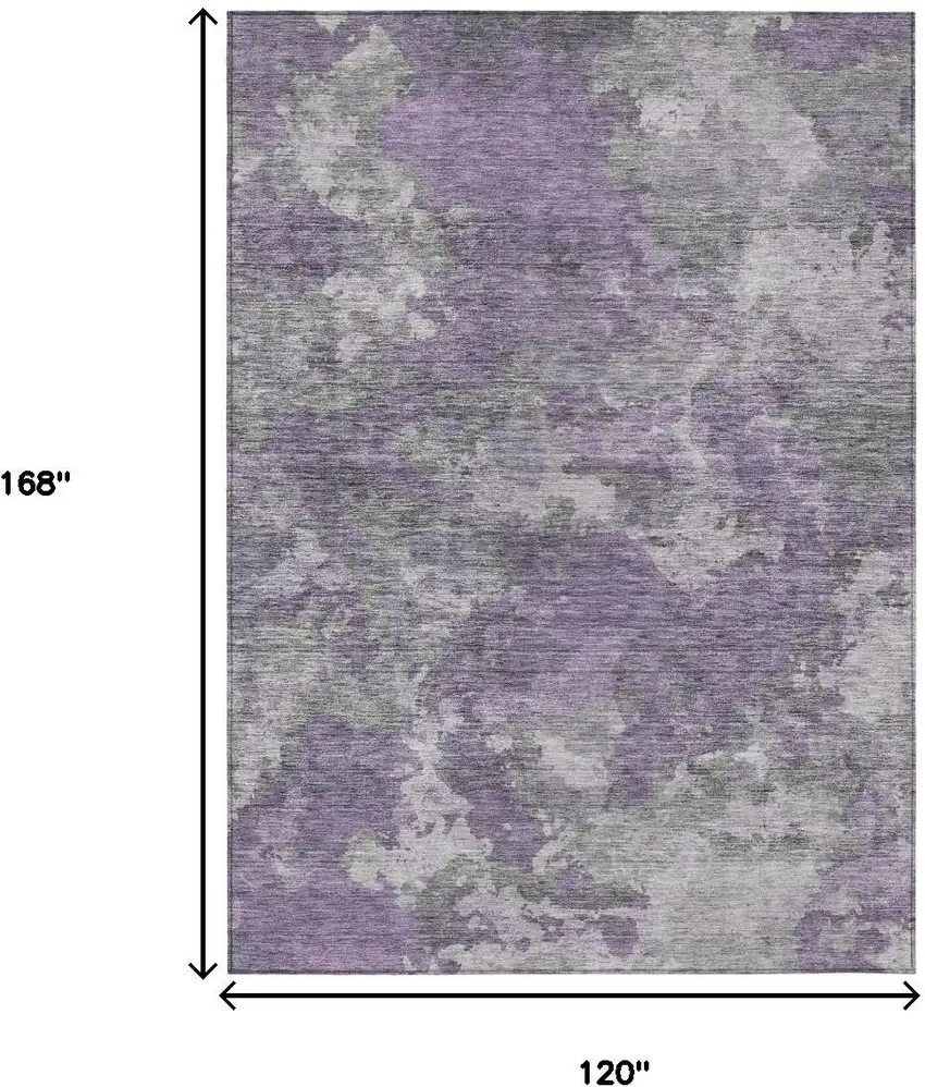 Purple And Gray Abstract Washable Indoor Outdoor Area Rug Photo 8
