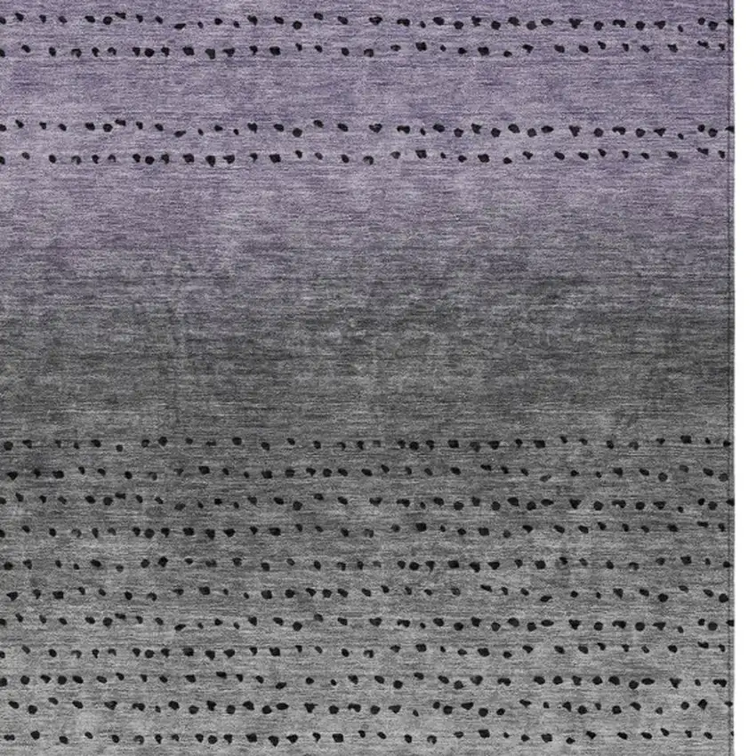 Purple And Gray Abstract Washable Indoor Outdoor Area Rug Photo 3