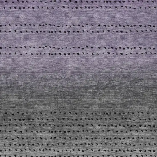 Purple And Gray Abstract Washable Indoor Outdoor Area Rug Photo 4