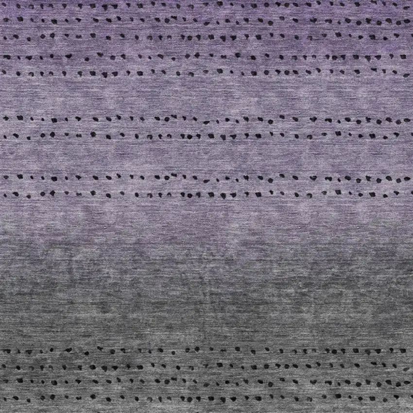 Purple And Gray Abstract Washable Indoor Outdoor Area Rug Photo 4