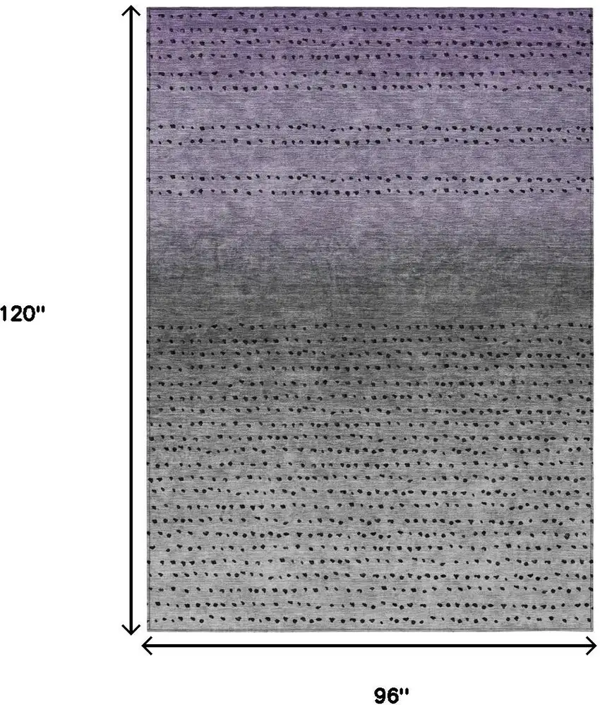Purple And Gray Abstract Washable Indoor Outdoor Area Rug Photo 9