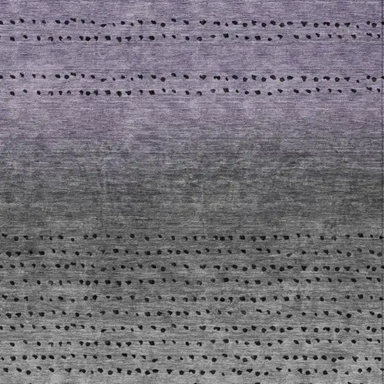 Purple And Gray Abstract Washable Indoor Outdoor Area Rug Photo 4