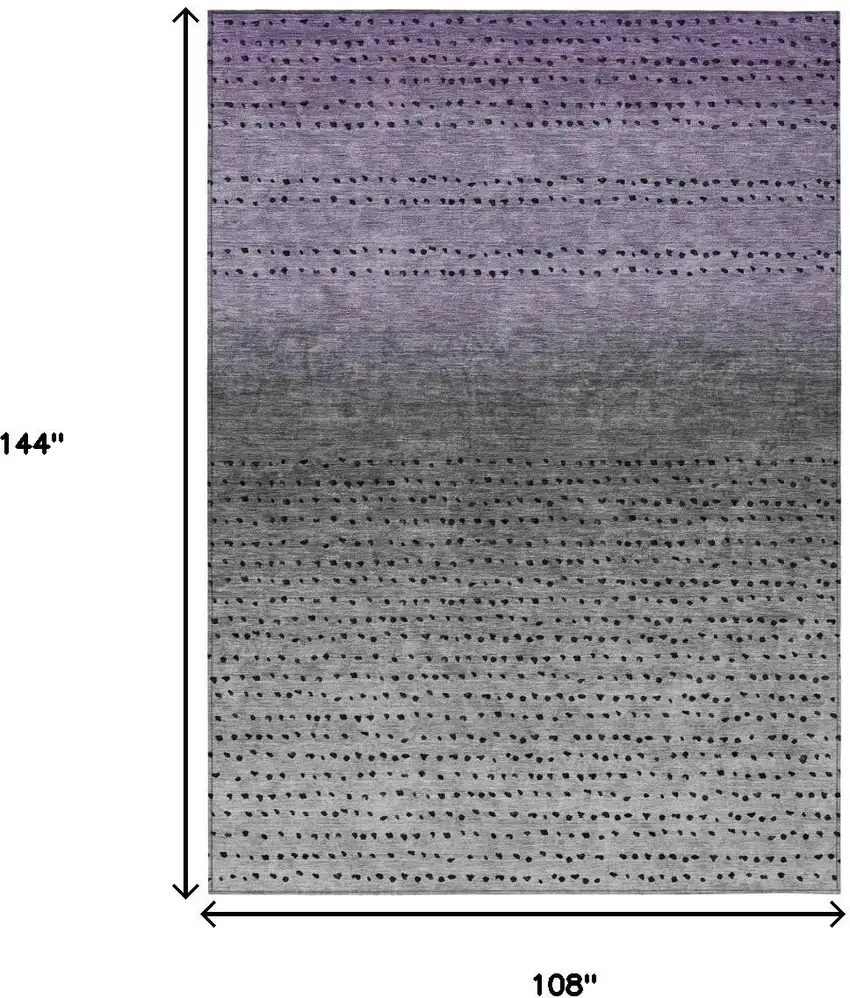 Purple And Gray Abstract Washable Indoor Outdoor Area Rug Photo 9